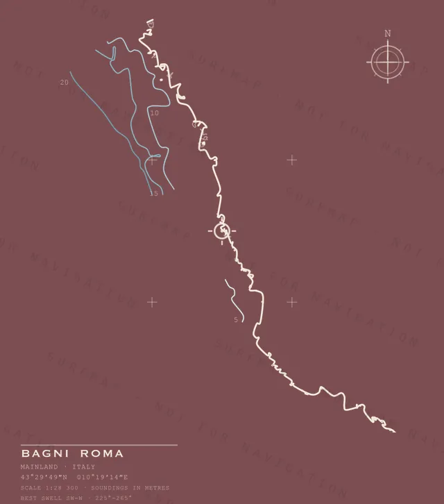 Bagni Roma chart, the full artwork printed on the back