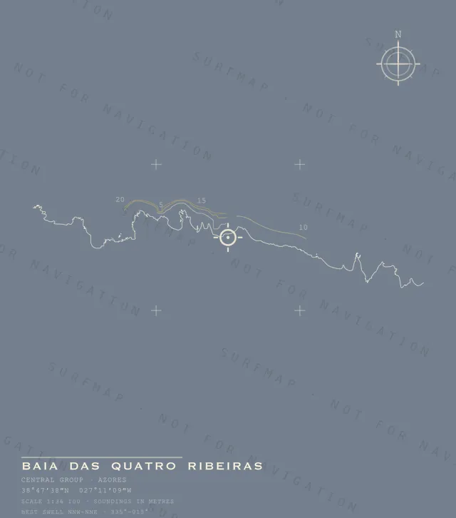 Baia das Quatro Ribeiras chart, the full artwork printed on the back