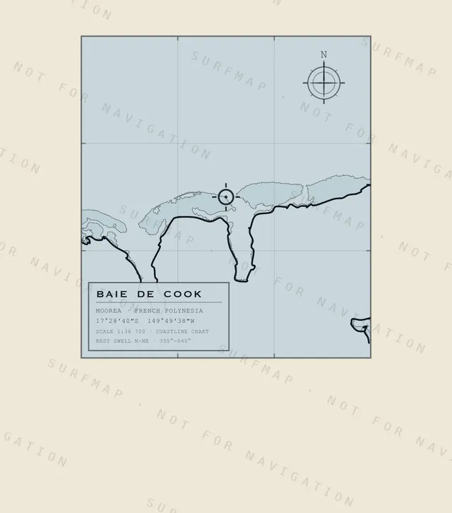 Baie de Cook chart, the full artwork printed on the back