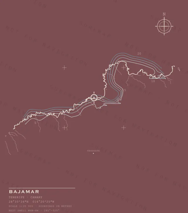 Bajamar chart, the full artwork printed on the back