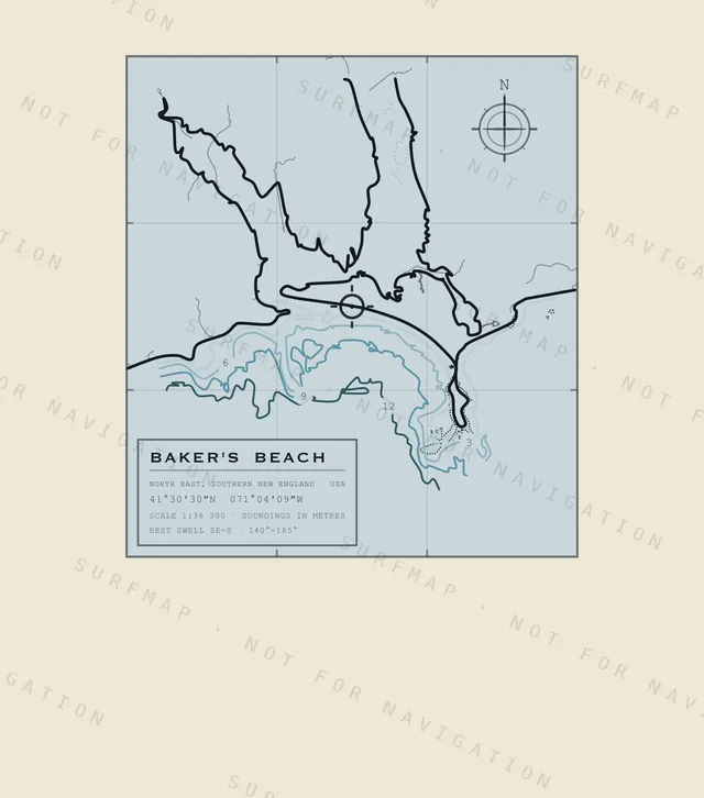 Baker's Beach chart, the full artwork printed on the back