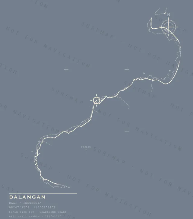 Balangan chart, the full artwork printed on the back