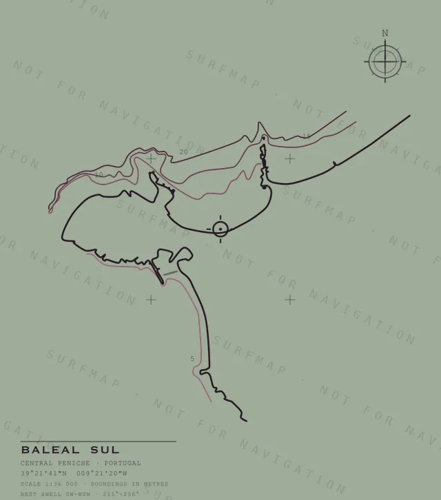Baleal Sul chart, the full artwork printed on the back