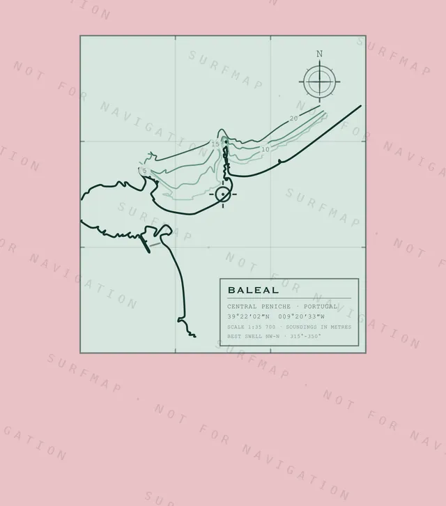 Baleal chart, the full artwork printed on the back