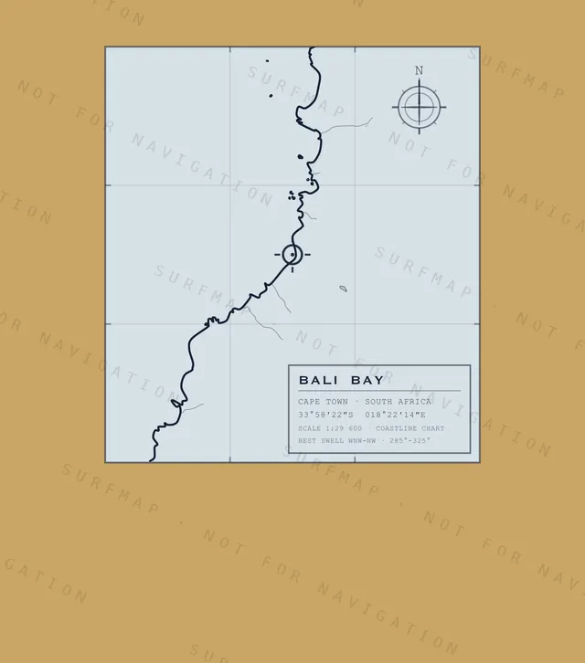 Bali Bay chart, the full artwork printed on the back
