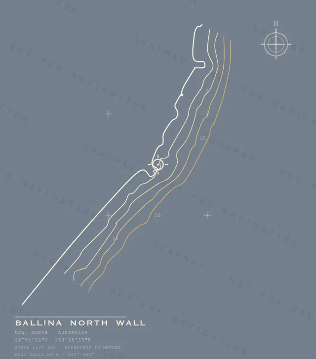 Ballina North Wall chart, the full artwork printed on the back