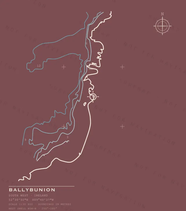 Ballybunion chart, the full artwork printed on the back