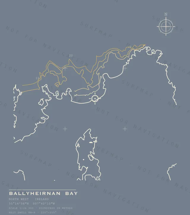Ballyheirnan Bay chart, the full artwork printed on the back