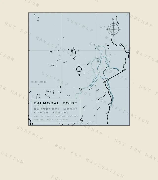 Balmoral Point chart, the full artwork printed on the back