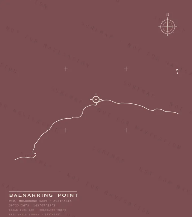 Balnarring Point chart, the full artwork printed on the back