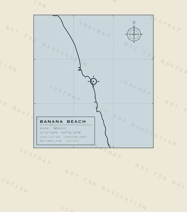 Banana Beach chart, the full artwork printed on the back