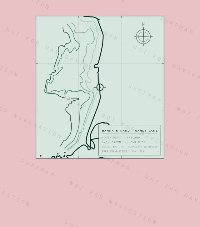 Banna Strand - Sandy Lane chart, the full artwork printed on the back
