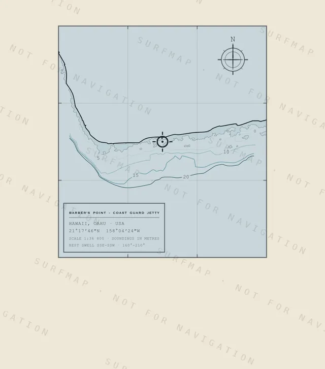 Barber's Point - Coast Guard Jetty chart, the full artwork printed on the back