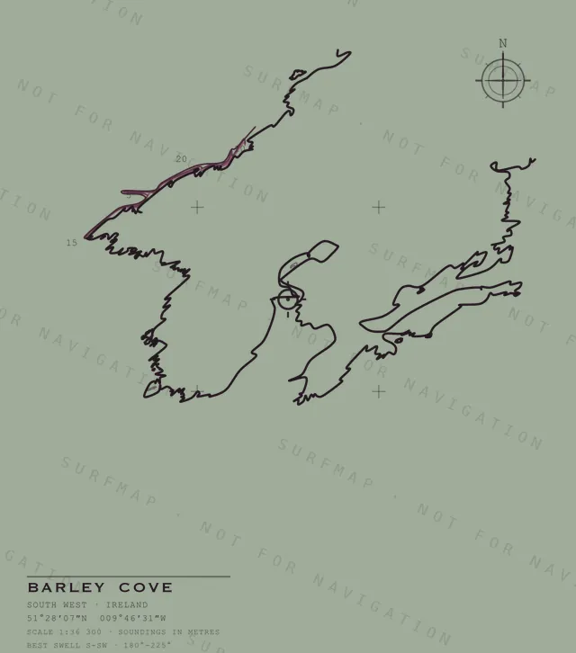Barley Cove chart, the full artwork printed on the back