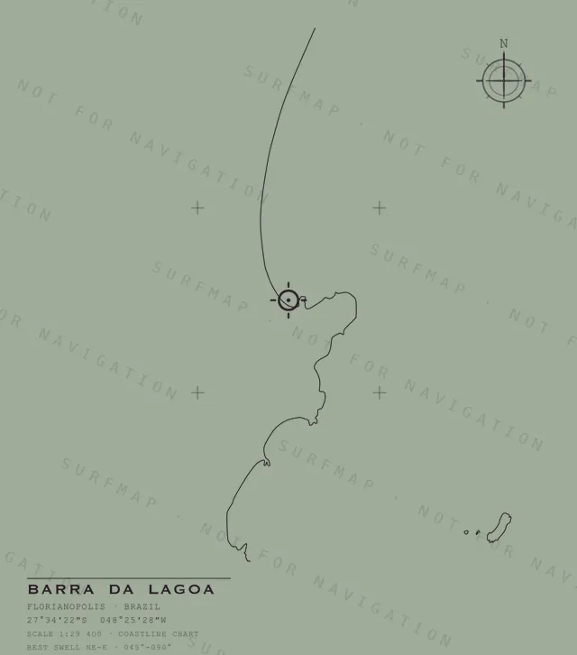 Barra da Lagoa chart, the full artwork printed on the back