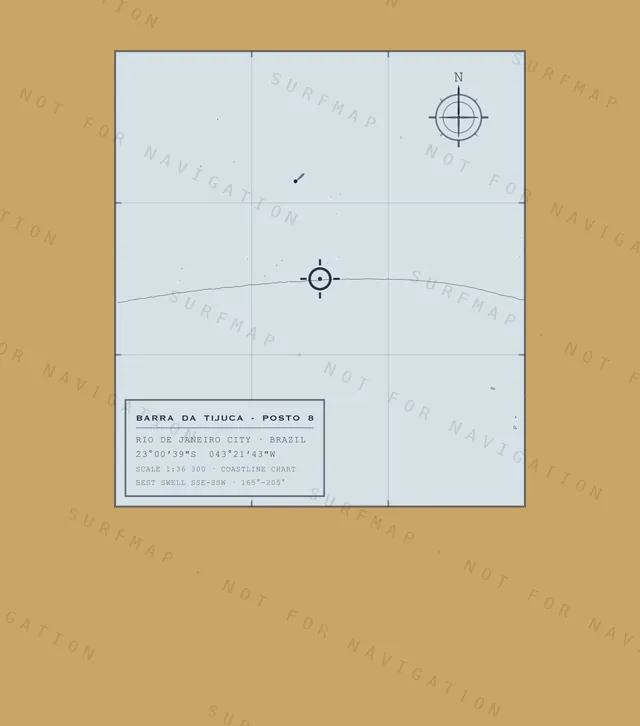 Barra da Tijuca - Posto 8 chart, the full artwork printed on the back