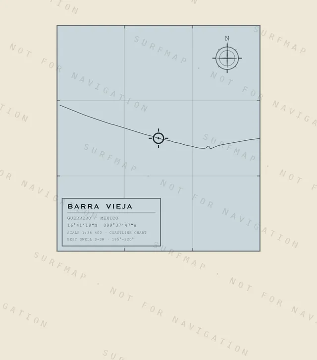 Barra Vieja chart, the full artwork printed on the back