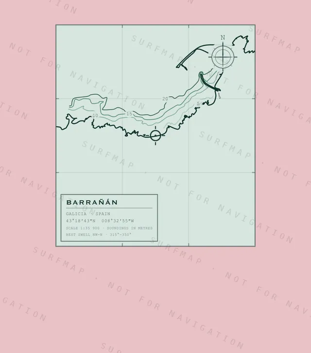Barrañán chart, the full artwork printed on the back