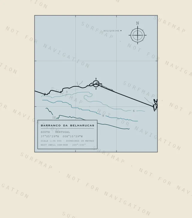 Barranco da Belharucas chart, the full artwork printed on the back