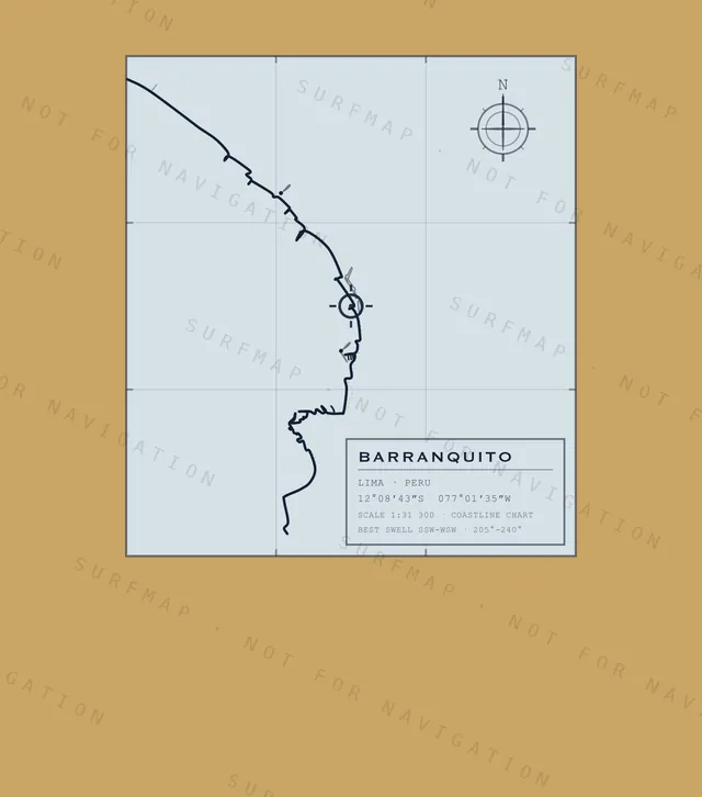 Barranquito chart, the full artwork printed on the back