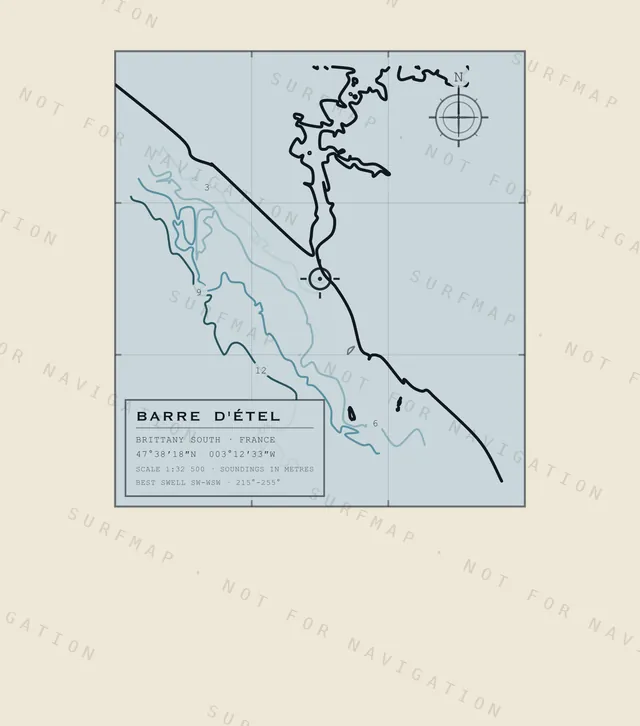 Barre d'Étel chart, the full artwork printed on the back