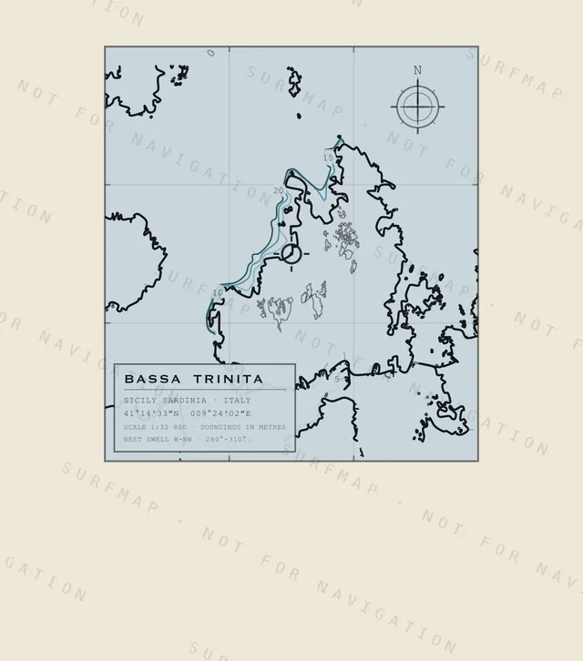 Bassa Trinita chart, the full artwork printed on the back