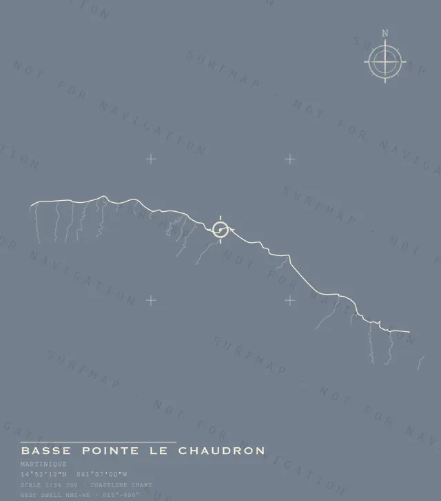 Basse Pointe le Chaudron chart, the full artwork printed on the back