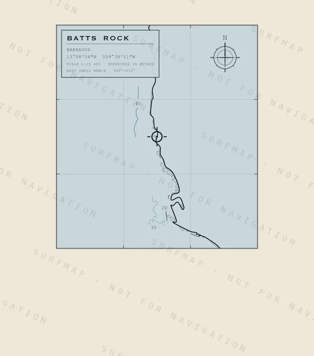 Batts Rock chart, the full artwork printed on the back
