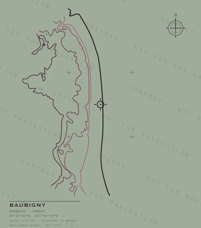 Baubigny chart, the full artwork printed on the back
