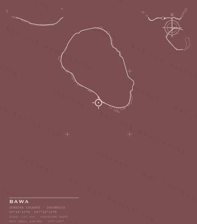 Bawa chart, the full artwork printed on the back