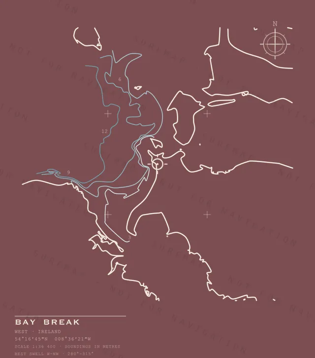 Bay Break chart, the full artwork printed on the back