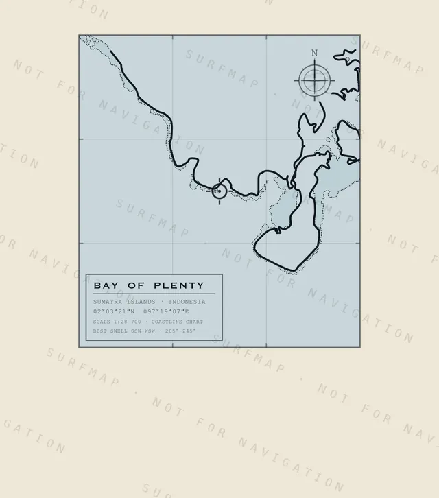 Bay of Plenty chart, the full artwork printed on the back