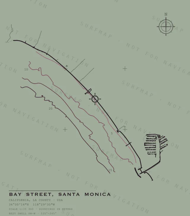 Bay Street, Santa Monica chart, the full artwork printed on the back