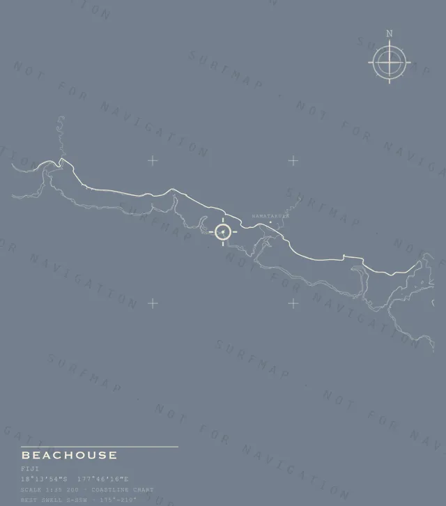 Beachouse chart, the full artwork printed on the back