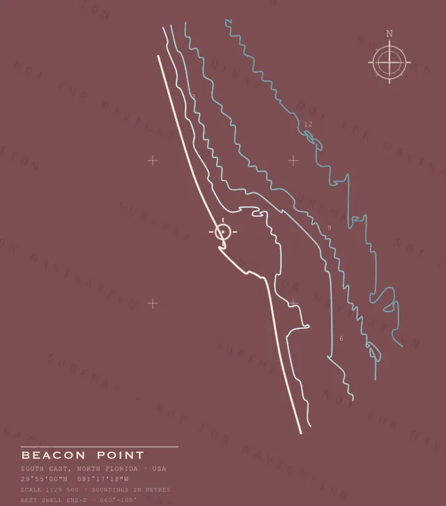 Beacon Point chart, the full artwork printed on the back