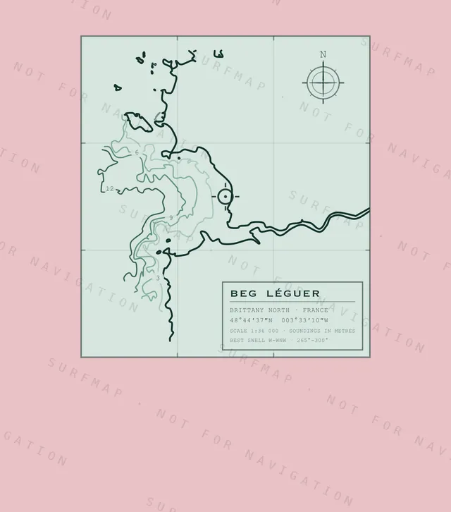 Beg Léguer chart, the full artwork printed on the back