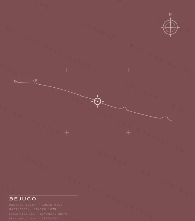 Bejuco chart, the full artwork printed on the back