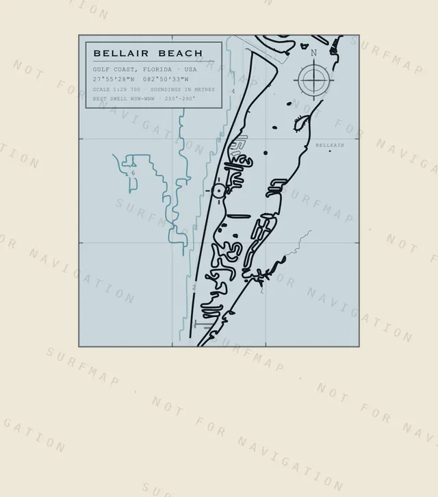 Bellair Beach chart, the full artwork printed on the back