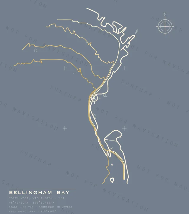 Bellingham Bay chart, the full artwork printed on the back