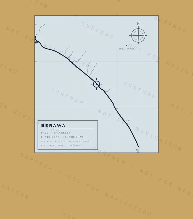 Berawa chart, the full artwork printed on the back