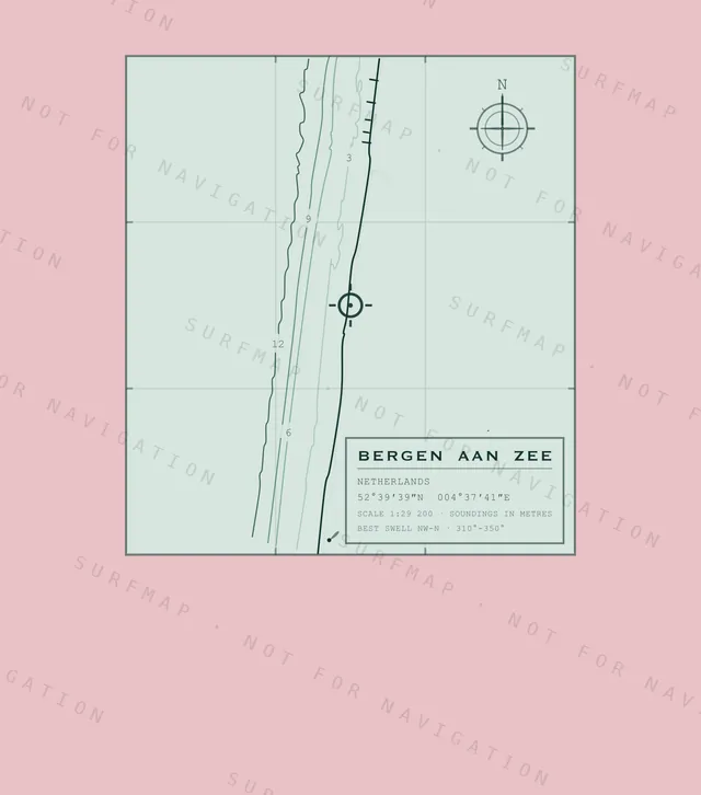 Bergen aan Zee chart, the full artwork printed on the back