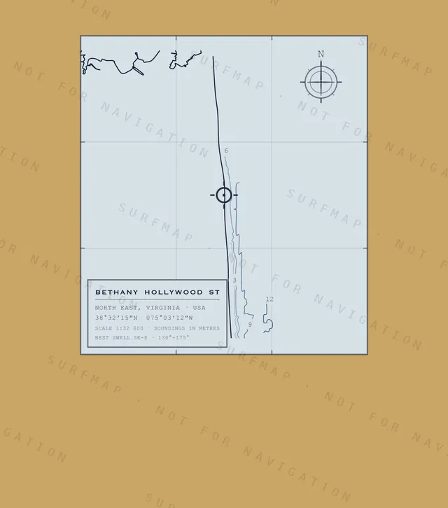 Bethany Hollywood St chart, the full artwork printed on the back