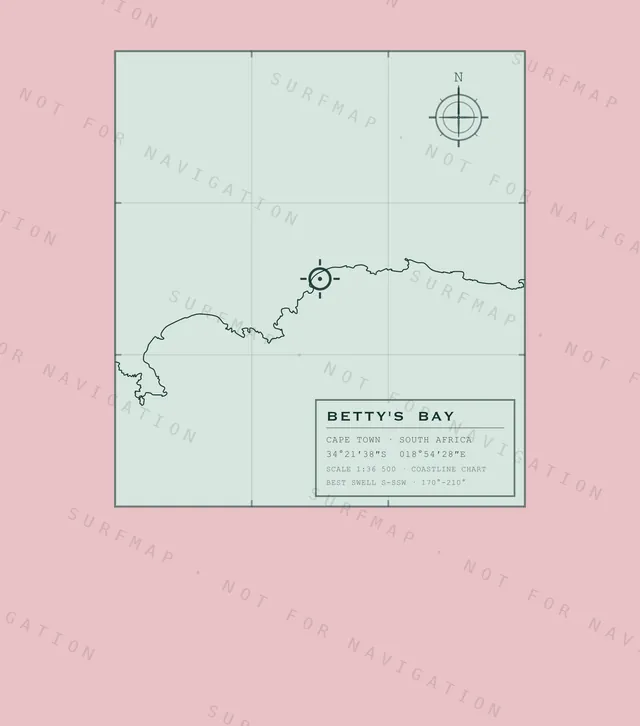 Betty's Bay chart, the full artwork printed on the back