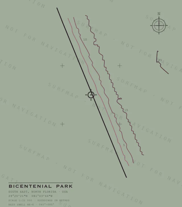 Bicentenial Park chart, the full artwork printed on the back