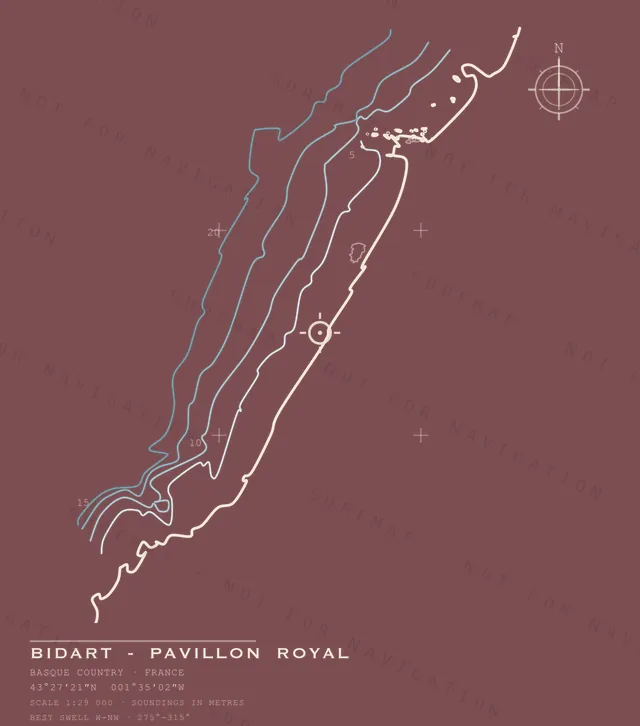 Bidart - Pavillon Royal chart, the full artwork printed on the back