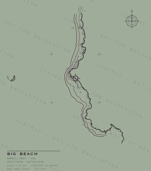 Big Beach chart, the full artwork printed on the back
