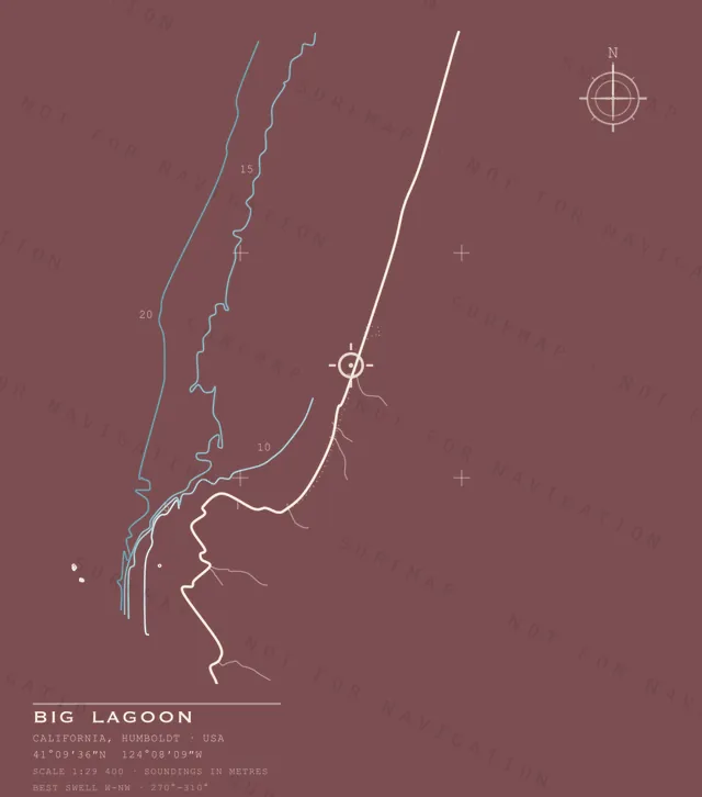 Big Lagoon chart, the full artwork printed on the back