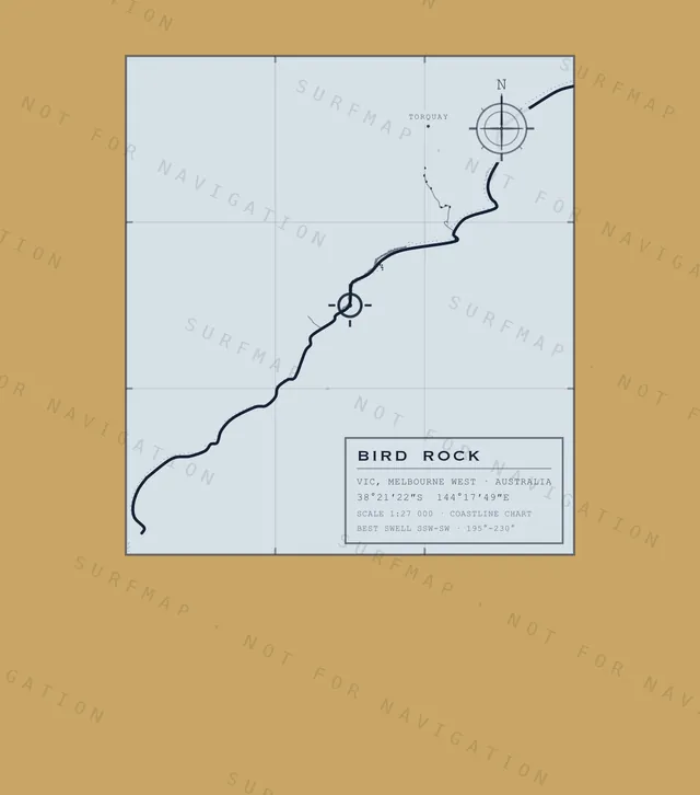 Bird Rock chart, the full artwork printed on the back