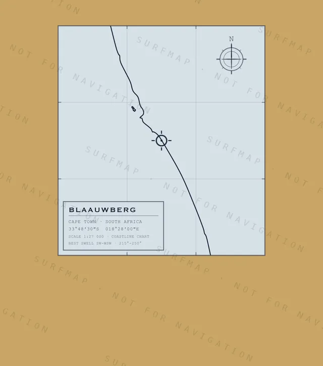 Blaauwberg chart, the full artwork printed on the back