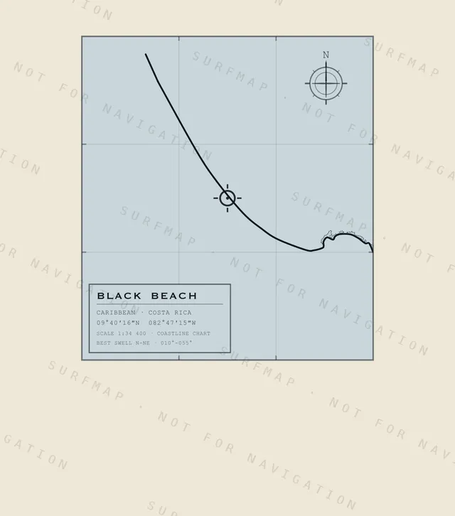 Black Beach chart, the full artwork printed on the back